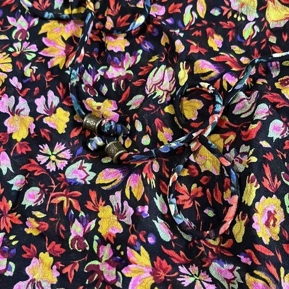 Anthropologie Helene Tunic Dress Floral Ruffled Size Small - Picture 10 of 13